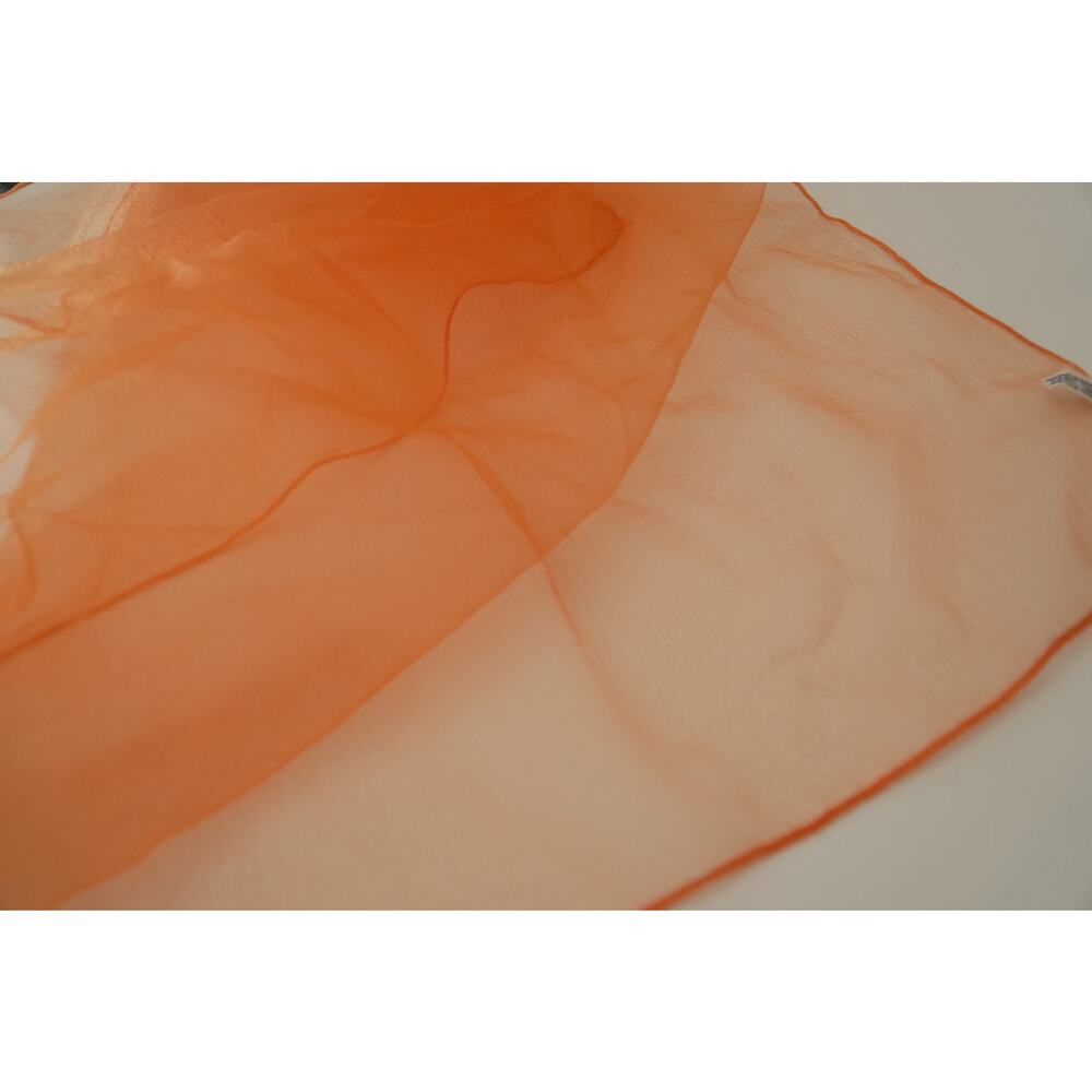 Orange Sheer Square Scarf 30x30 Lightweight Chiffon Style Neck Hair Wrap Bandana - Picture 4 of 11